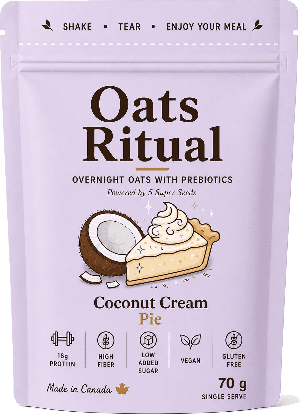 Oats Ritual Coconut Cream Pie pouch